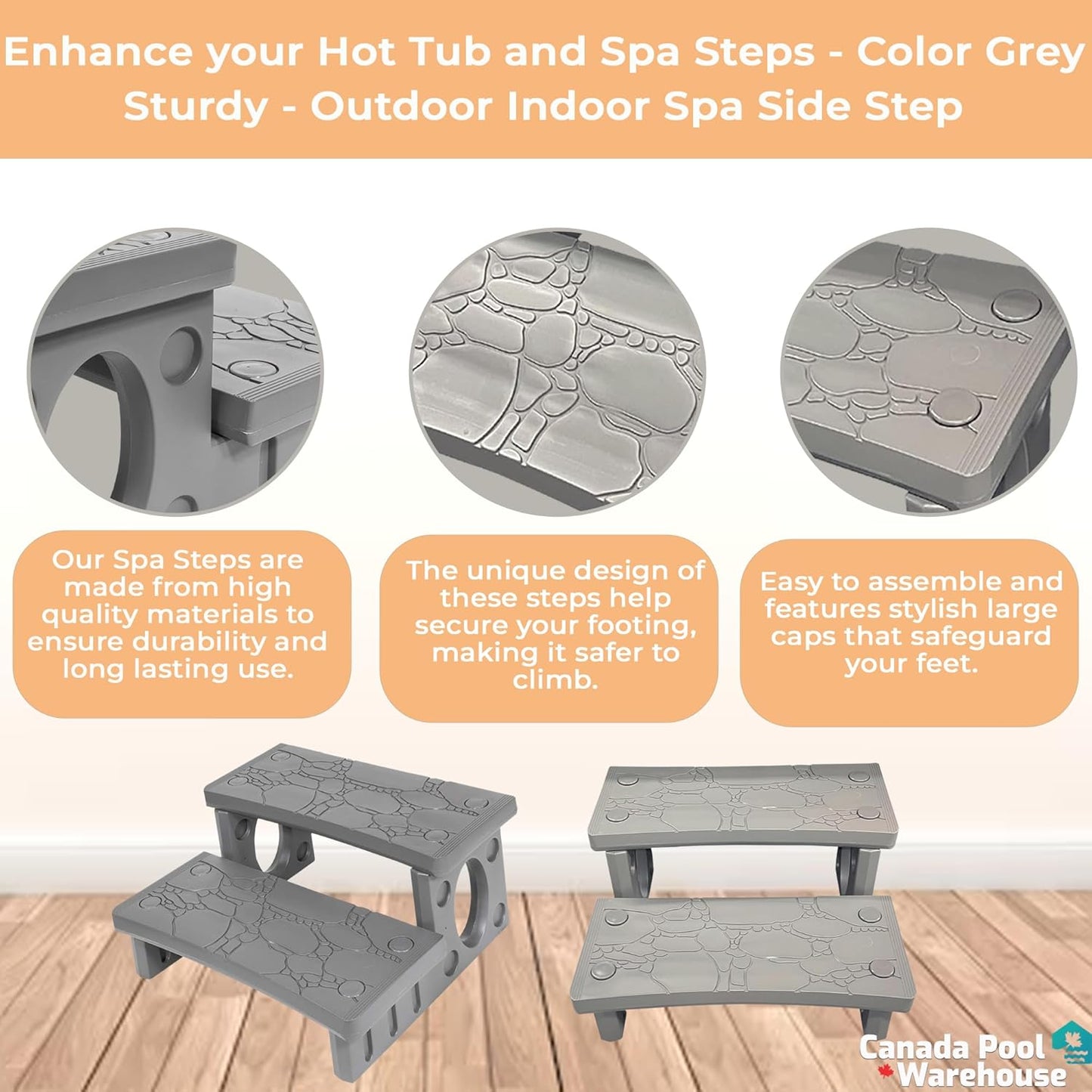 Step In EZ Spa Step – Durable, Non-Slip and Easy Assembly