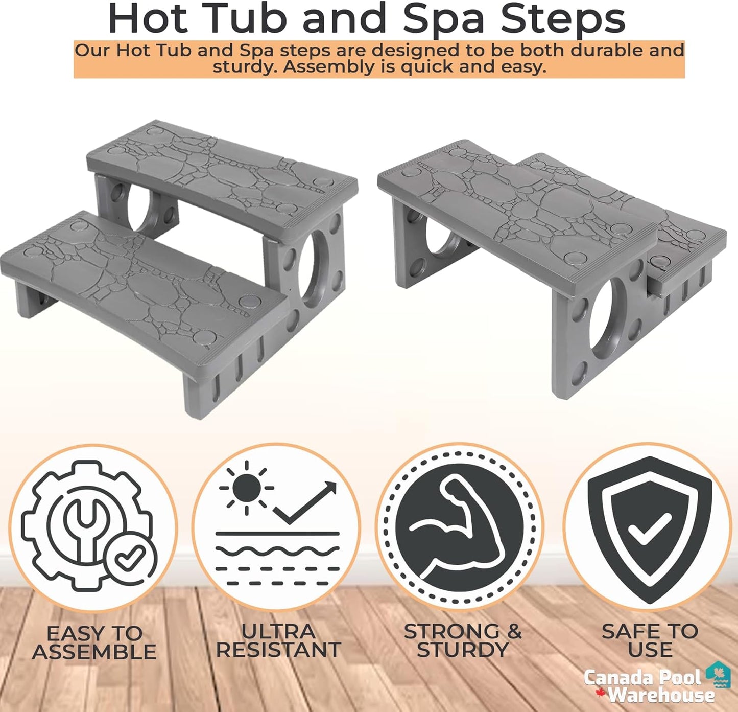 Step In EZ Spa Step – Durable, Non-Slip and Easy Assembly