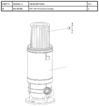 Replacement Cartridge BS-08788 for Black Diamond 180 sq. ft. Above-Ground Pool Filter